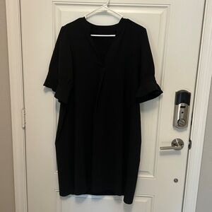 Elegant Black Dress with Ruffle Sleeves